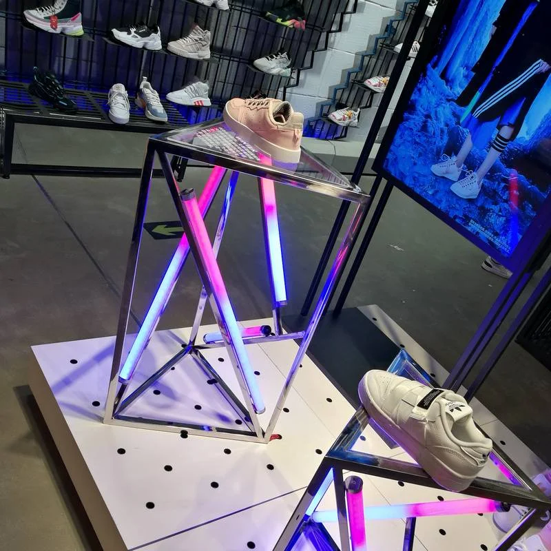 Gradient Light Tubes & Video Players at Adidas Store