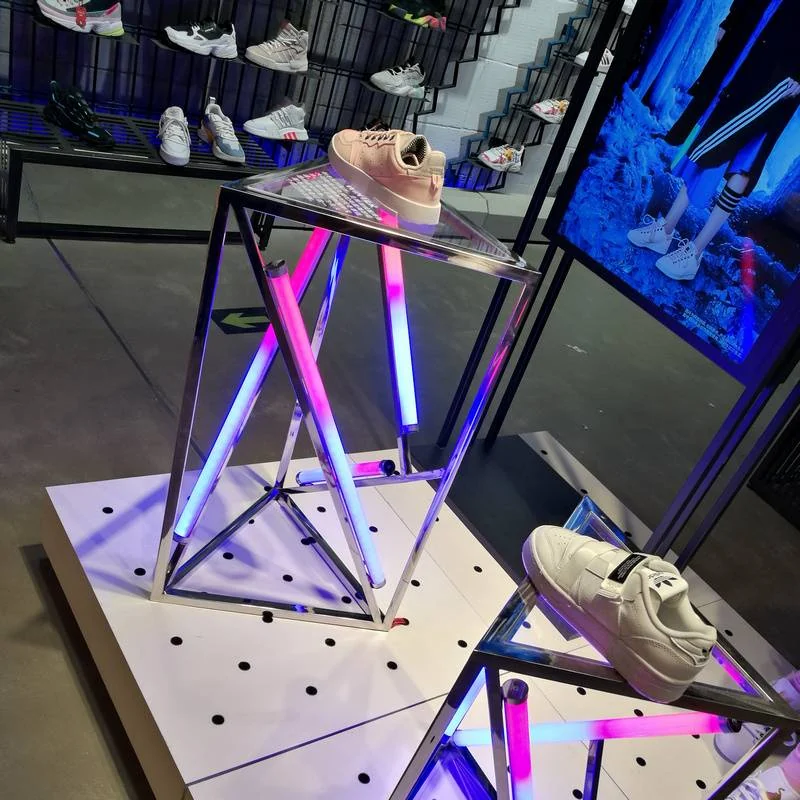 Gradient Light Tubes & Video Players at Adidas Store